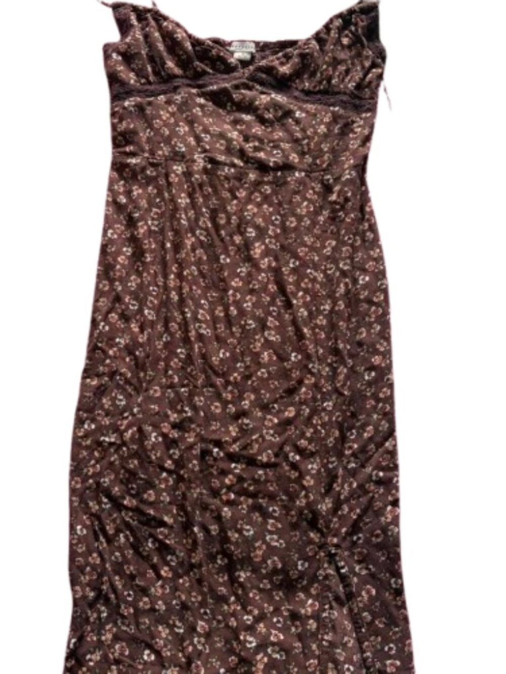 Aeropostale Women's Multi Floral Brown Sleeveless Dress in Size Small. Preloved